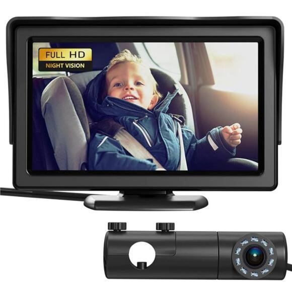Baby Car Camera, HD Display Baby Car Mirror with Night Vision Feature, 4.3 inch